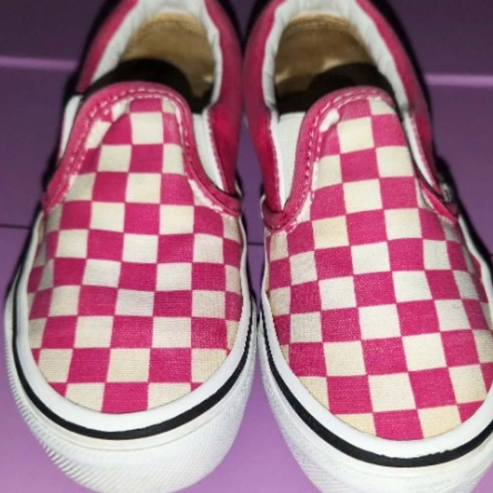 Pink Child Size Checkered Vans